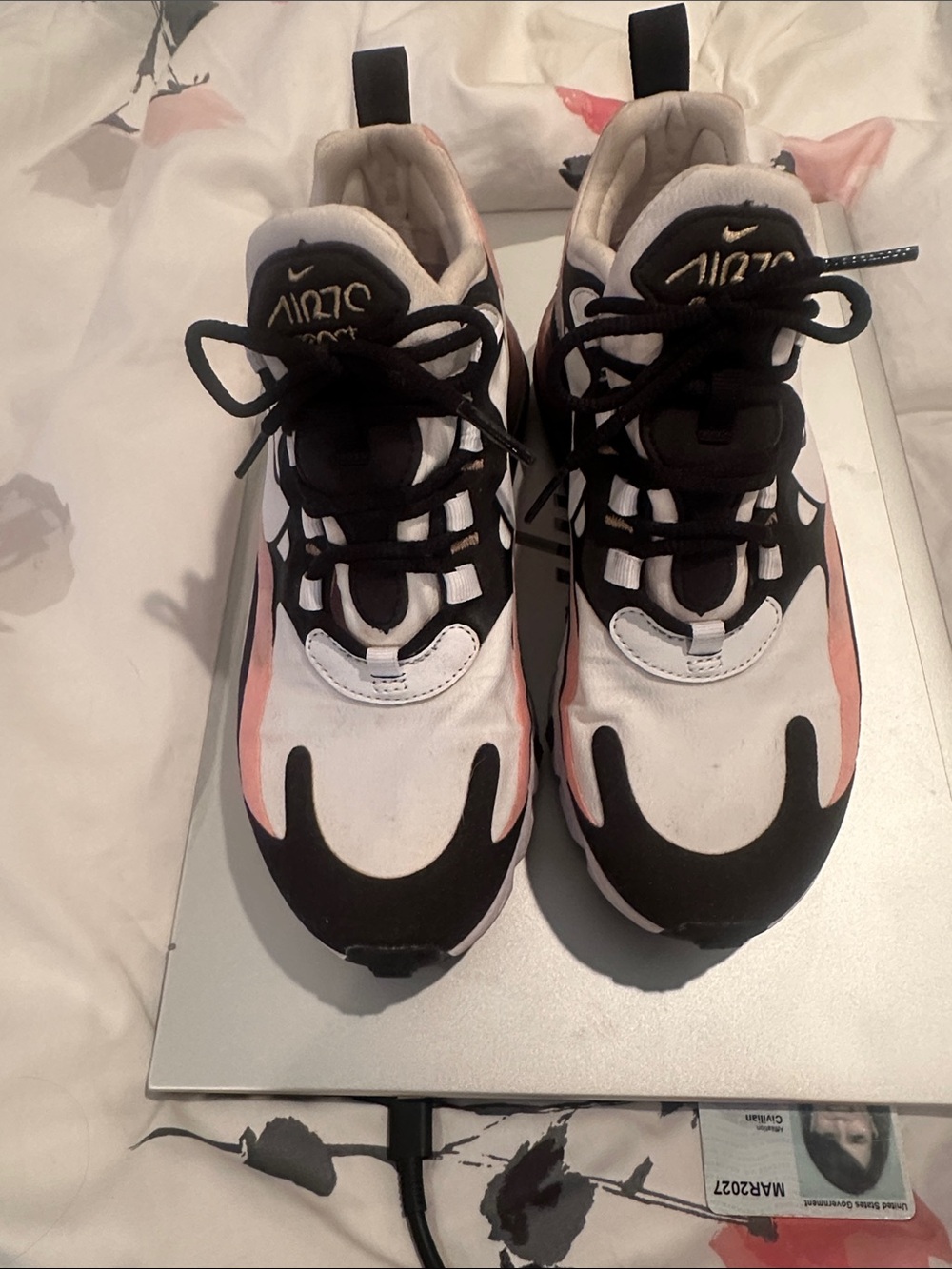 Nike Air Max 270 React Sneakers - White/Black/Pink